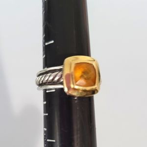 David Yurman Albion Citrine Two-Tone Ring